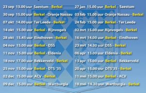 Competitieprogramma Berkel vrouwen 1 bekend.