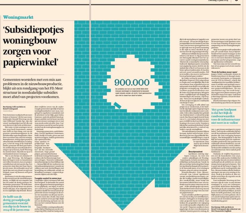 WETHOUDER WEERWAG IN FINANCIEEL DAGBLAD