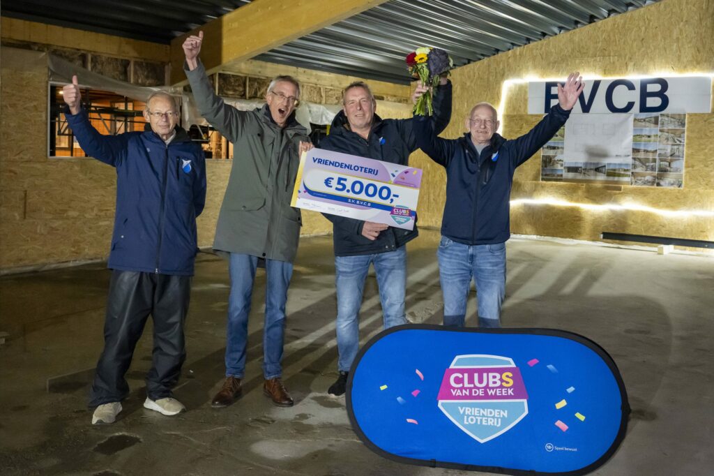 Voetbalvereniging BVCB krijgt 5.000 euro van VriendenLoterij voor nieuw clubhuis