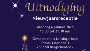 Gemeente nodigt inwoners uit voor Nieuwjaarsreceptie