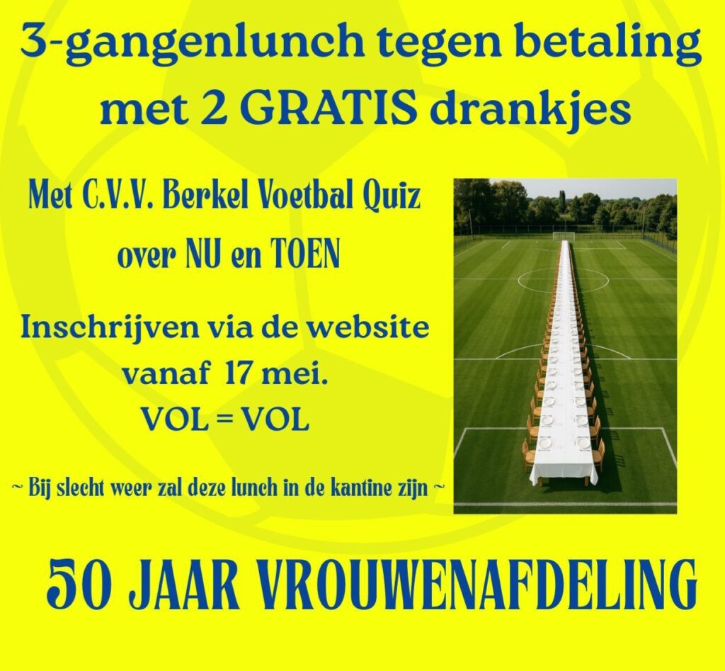 Opgeven voor de driegangen lunch kan nog even