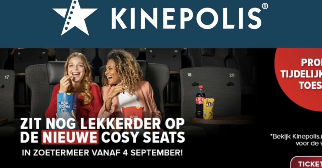 Zoetermeer krijgt luxe bioscoopstoelen: Kinepolis introduceert Cosy Seats