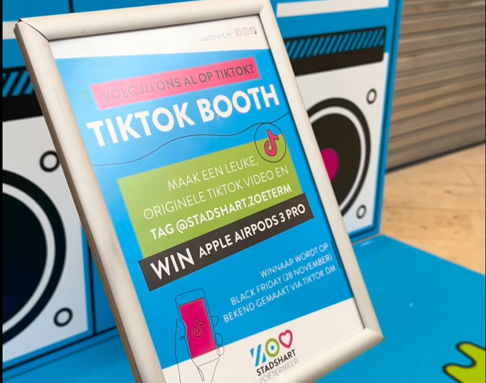 Bezoekers kunnen TikTok-video opnemen in nieuwe Stadshart-booth