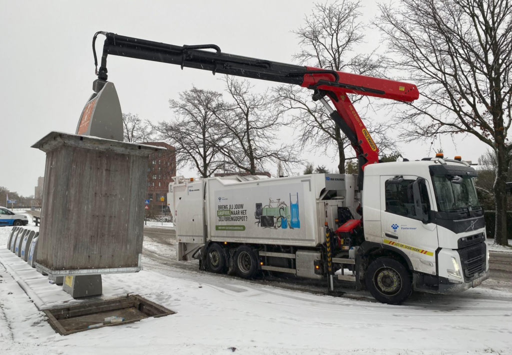 Afvalinzameling beperkt door de sneeuw