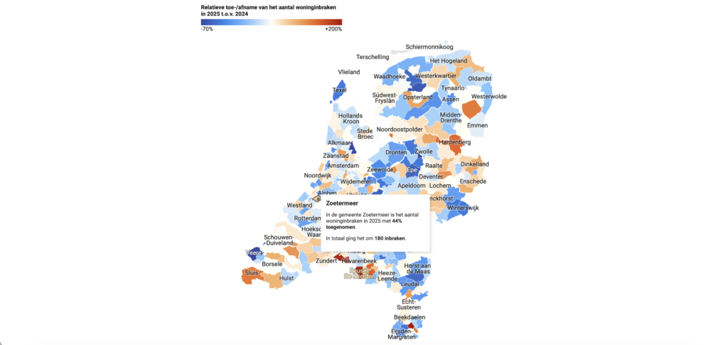 Inbraken in Zoetermeer stijgen met 44 procent, ondanks daling in de rest van Nederland