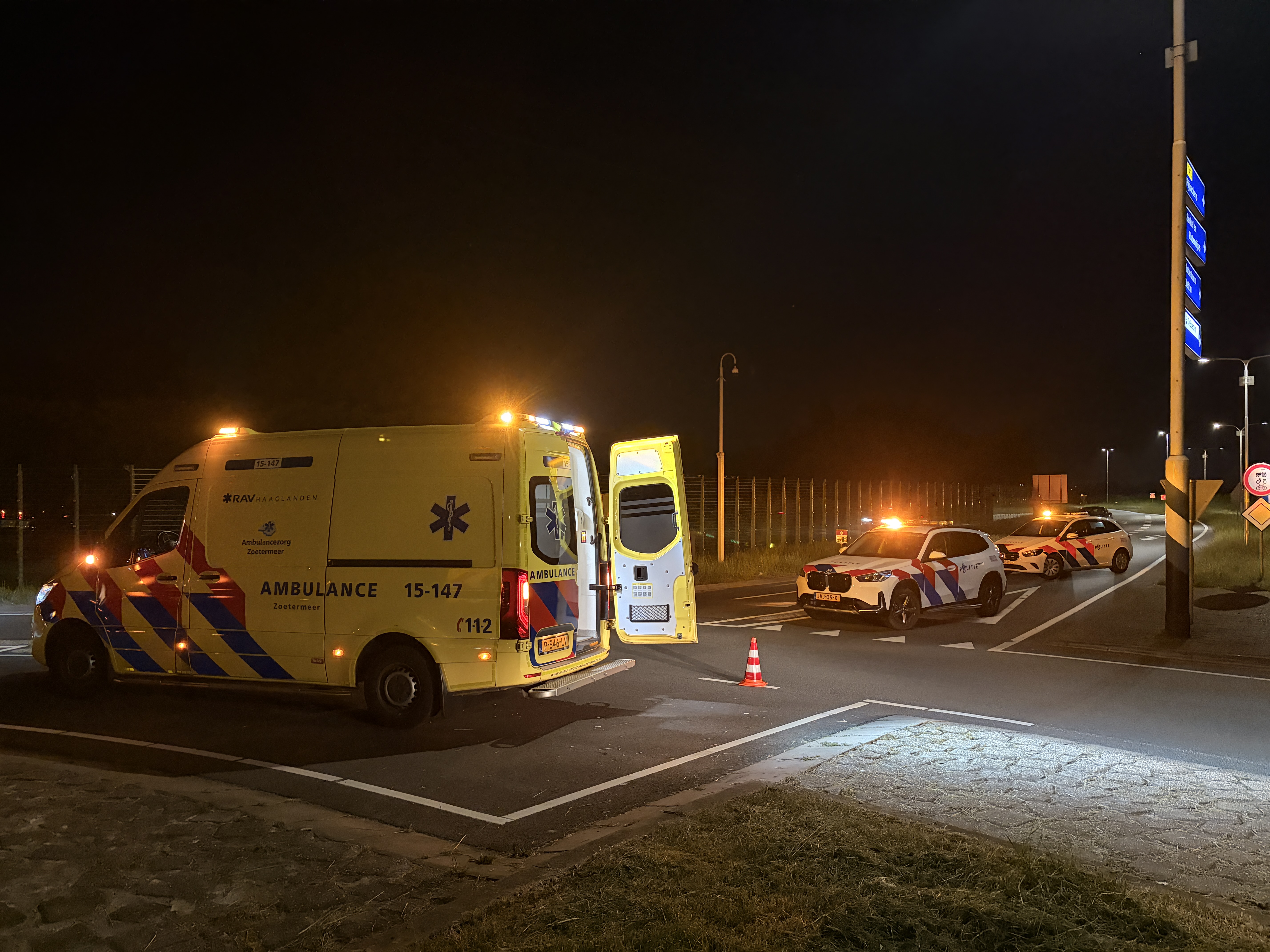 Schade na botsing op rotonde N470